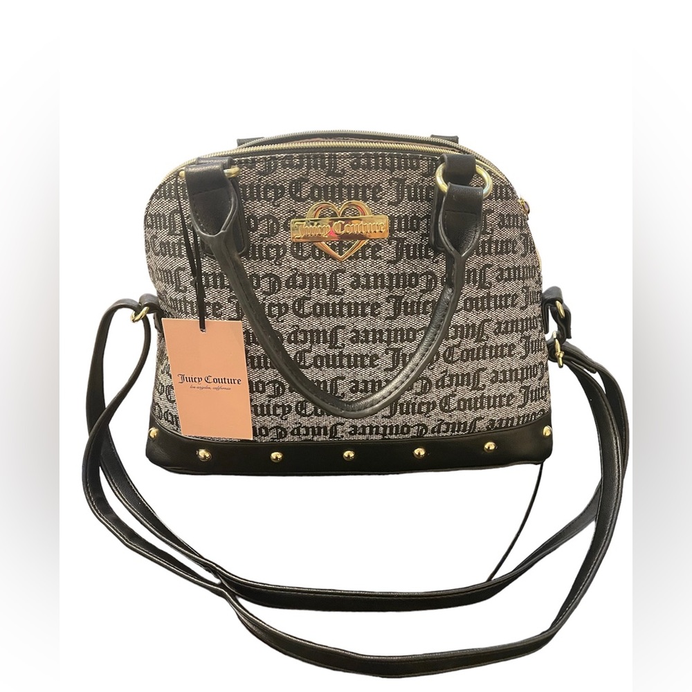 Juicy Couture Black Beige Dome Satchel
